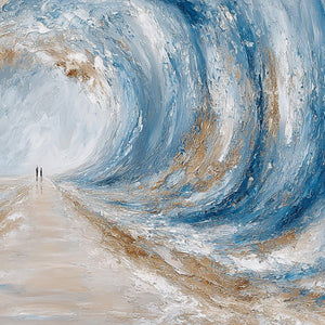 THE PATH WITHIN THE TIDE: Large Textured Abstract Seascape Painting