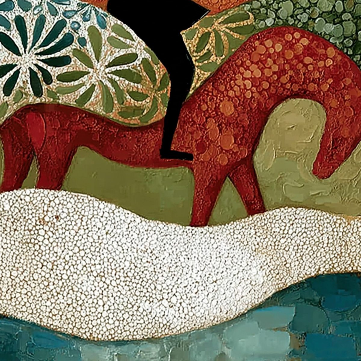 THE SILENT JOURNEY: Textured Boho Figurative Painting of a Traveler's Journey