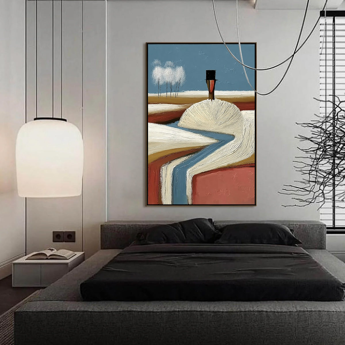 THE SILENT JOURNEY: Textured Wabi Sabi Abstract Landscape Painting