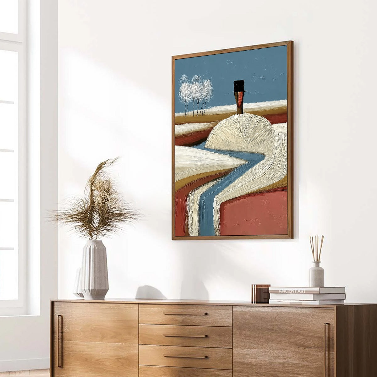 THE SILENT JOURNEY: Textured Wabi Sabi Abstract Landscape Painting