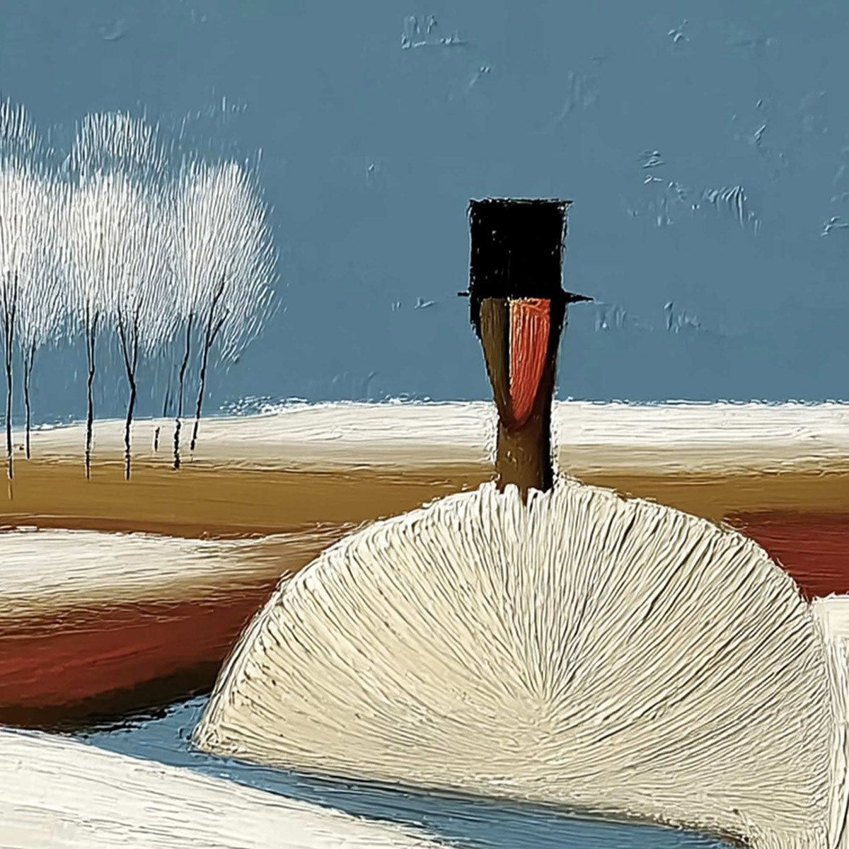 THE SILENT JOURNEY: Textured Wabi Sabi Abstract Landscape Painting