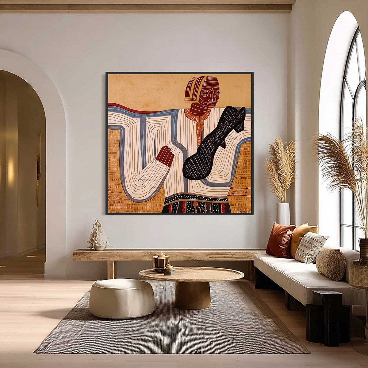 THE STORYTELLER: Abstract Figurative Portrait Painting with Earth Tones