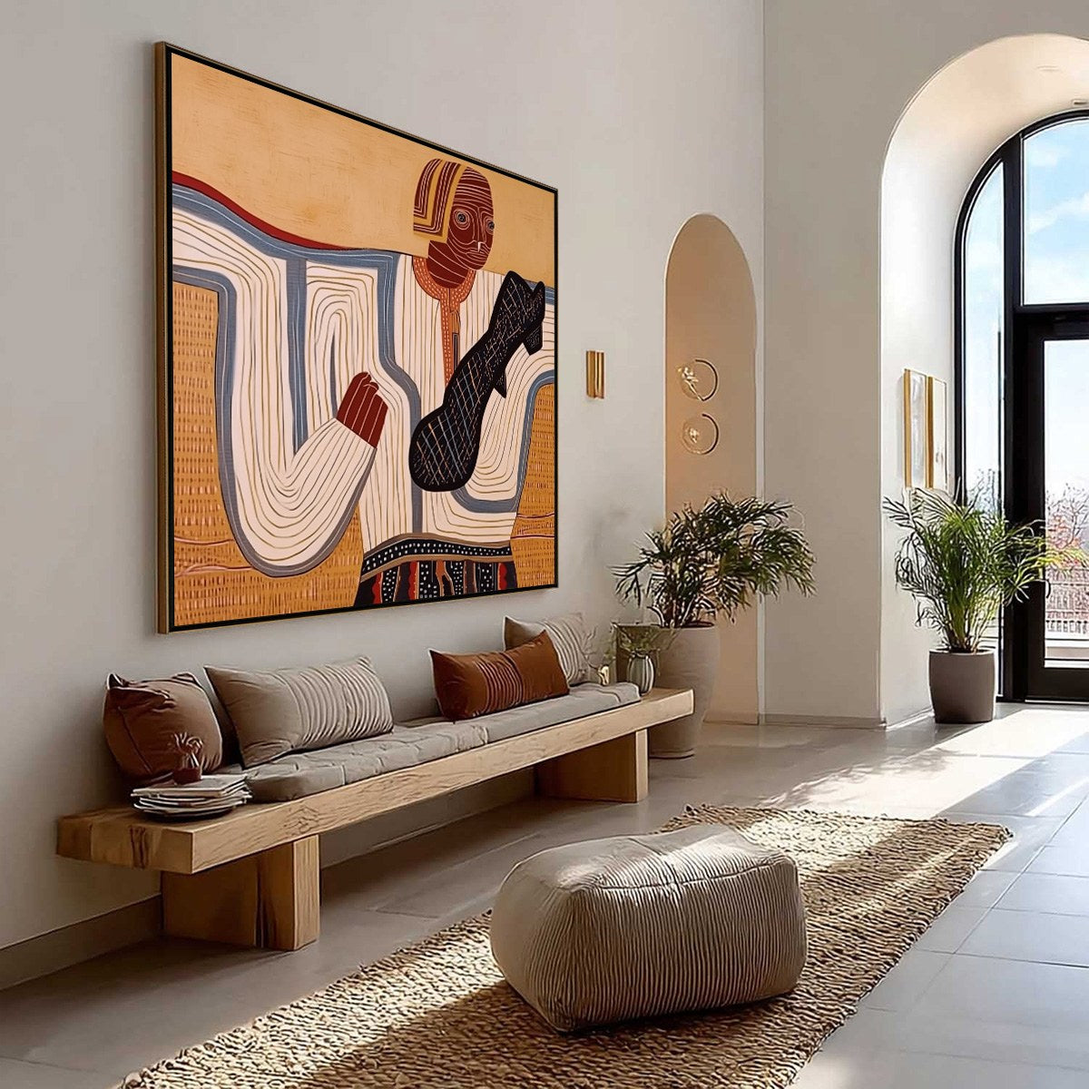 THE STORYTELLER: Abstract Figurative Portrait Painting with Earth Tones