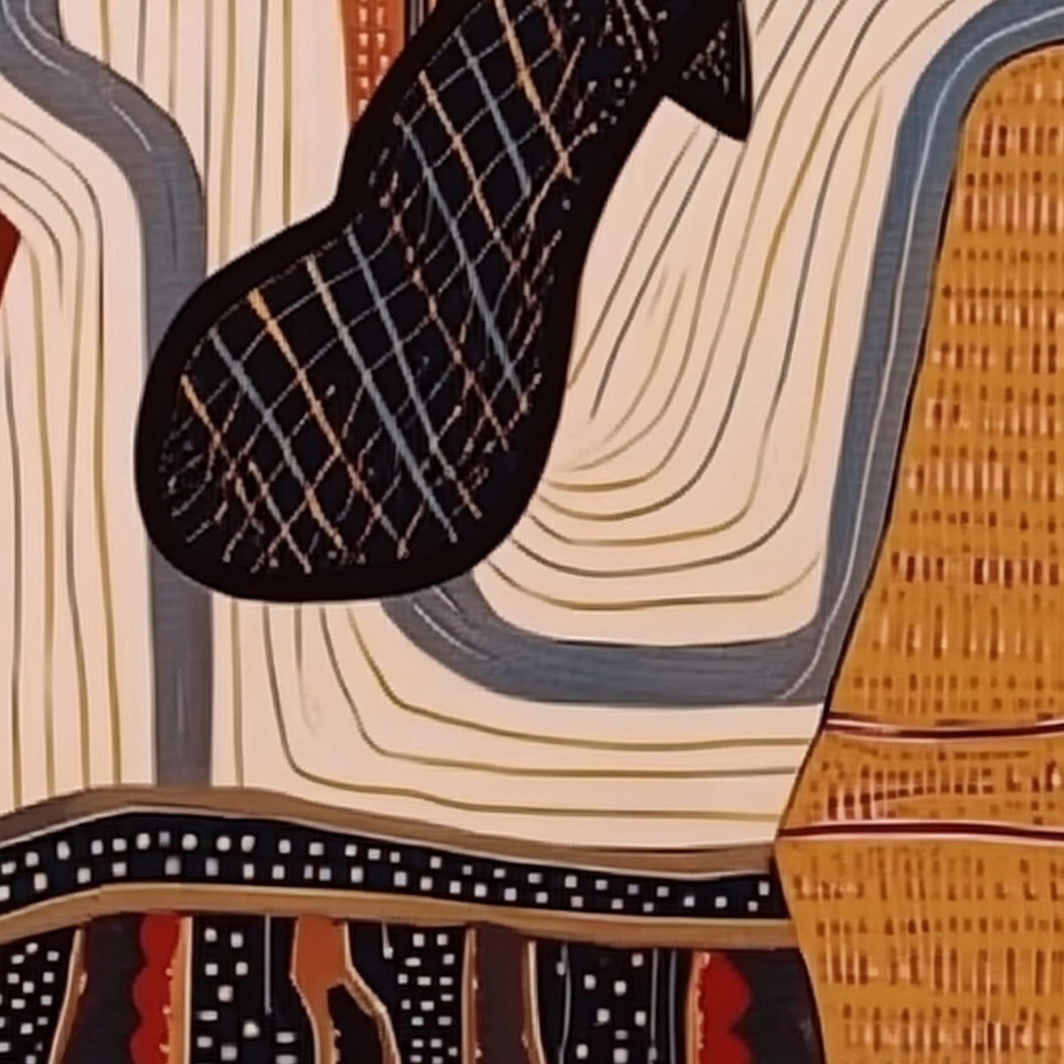 THE STORYTELLER: Abstract Figurative Portrait Painting with Earth Tones