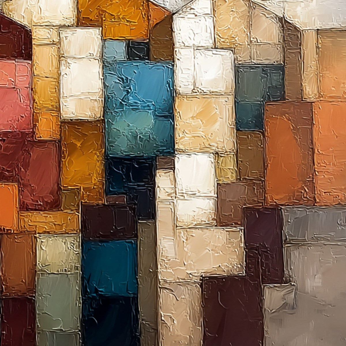 THE TRIAD: Textured Abstract Figurative Oil Painting