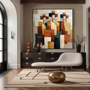 THE TRIAD: Textured Geometric Figurative Portrait Painting