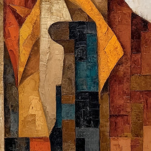 THE UNISON: Abstract Textured Figurative Painting of Three Men