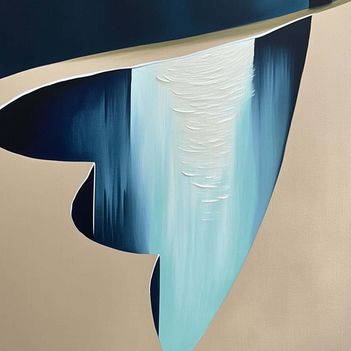 THE VERGE: Minimalist Abstract Painting of a Figure and Chasm