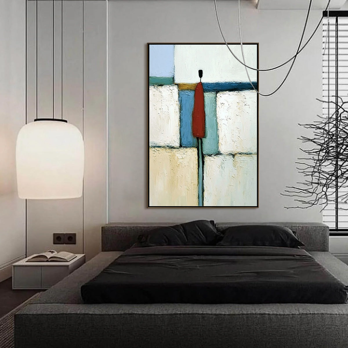 THE VISITOR: Textured Abstract Figurative Painting for Modern Decor