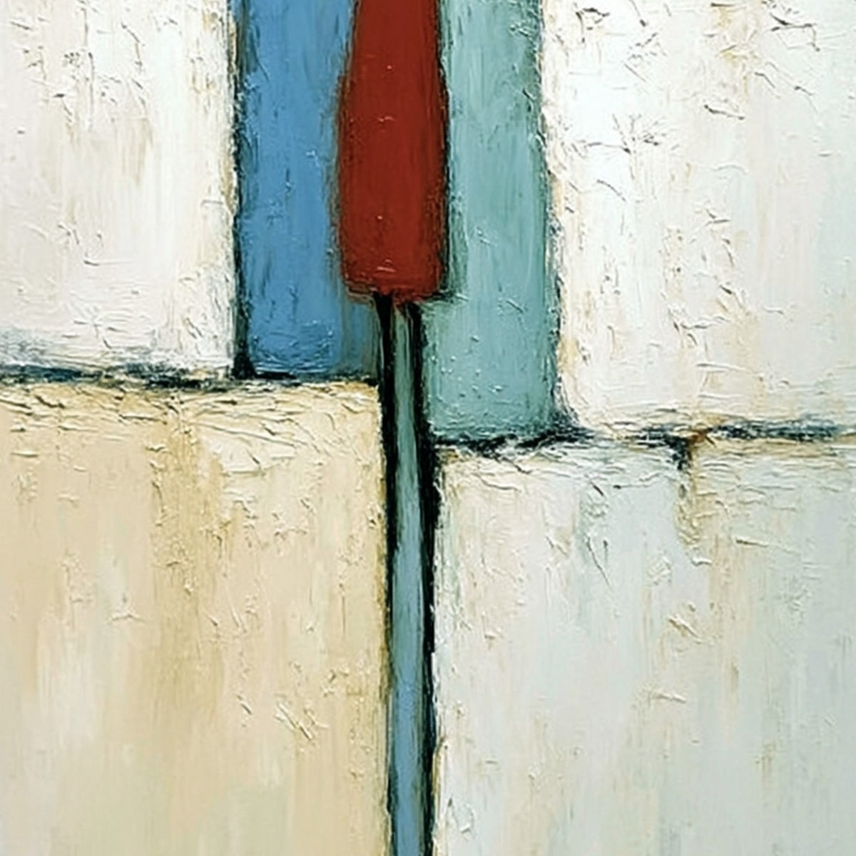 THE VISITOR: Textured Abstract Figurative Painting for Modern Decor