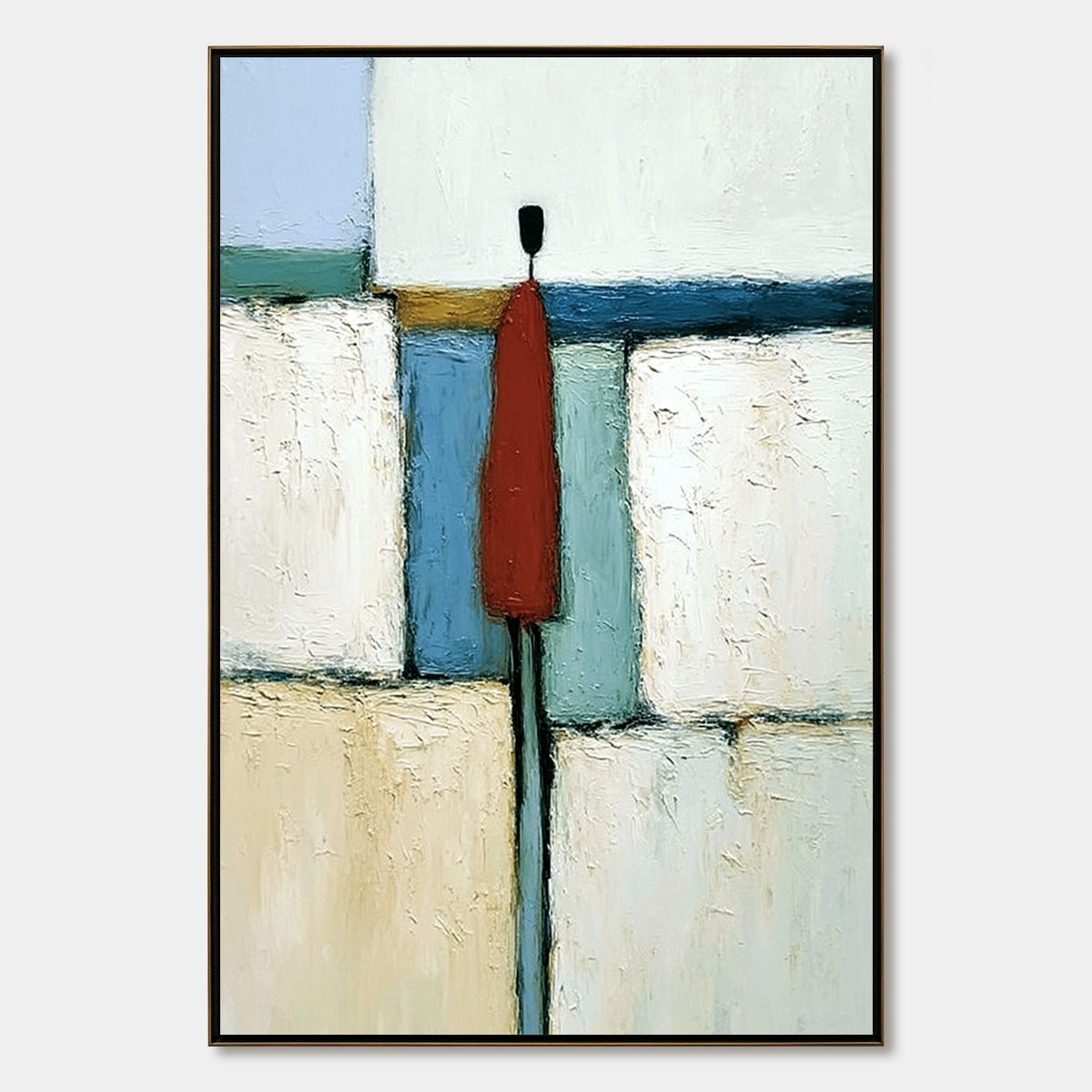 THE VISITOR: Textured Abstract Figurative Painting for Modern Decor