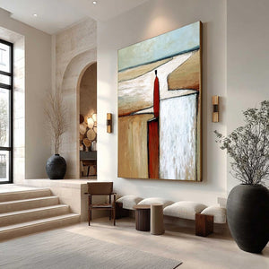 THE VOYAGER: Textured Minimalist Painting of a Solitary Figure