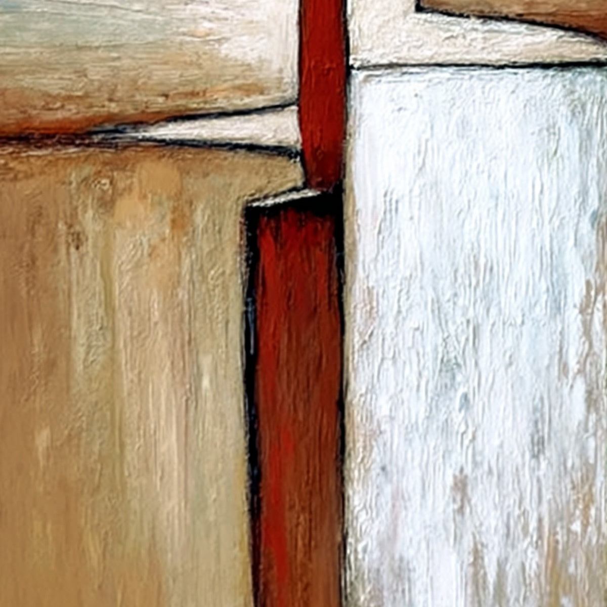 THE VOYAGER: Textured Minimalist Painting of a Solitary Figure