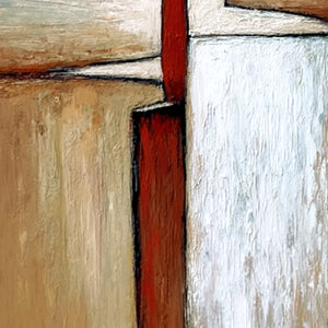 THE VOYAGER: Textured Minimalist Painting of a Solitary Figure
