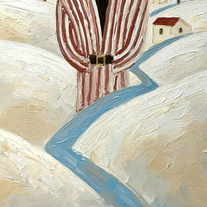 THE WANDERER'S PATH: Textured Figurative Landscape Painting