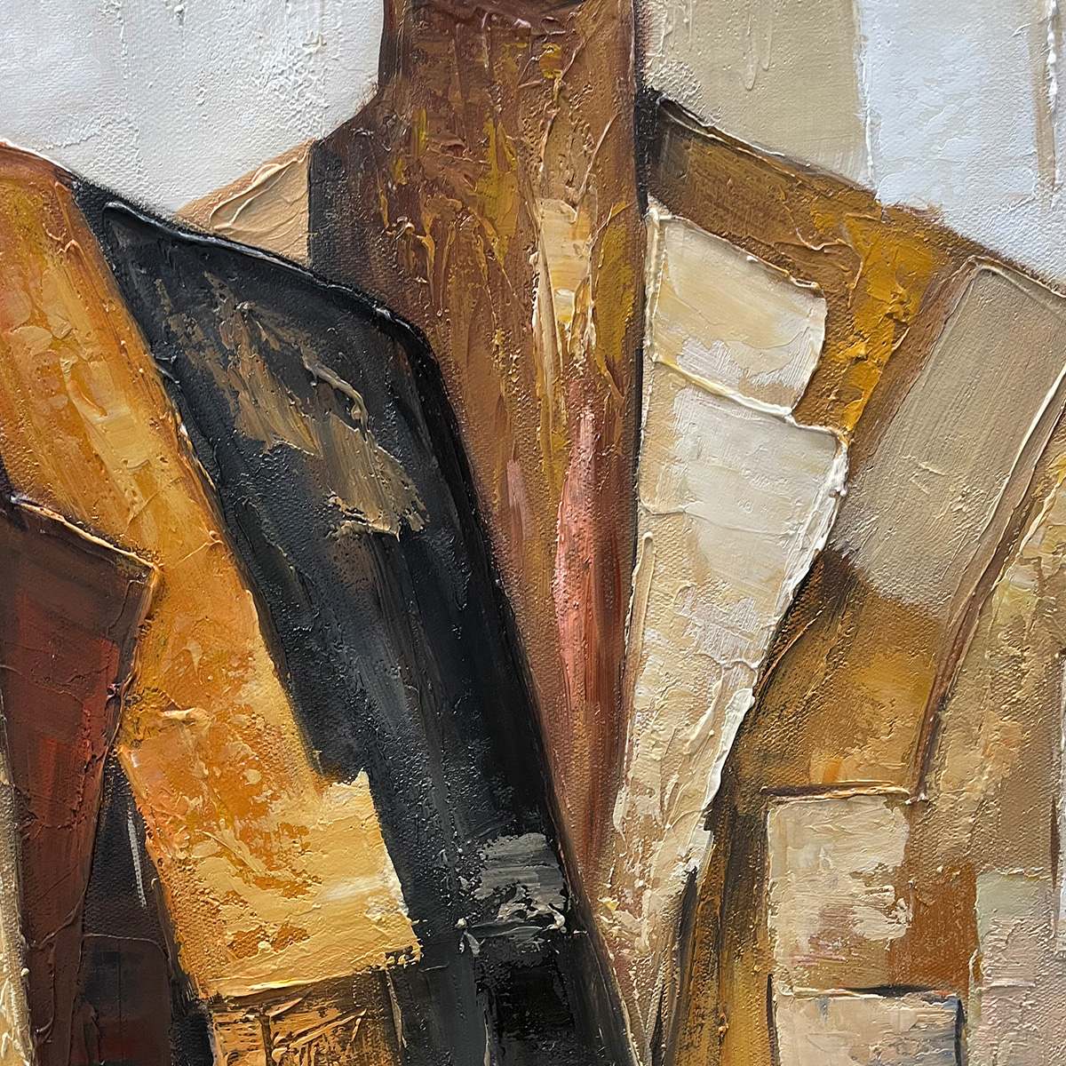 THE COMPANIONS: Textured Figurative Portrait Oil Painting with Palette Knife