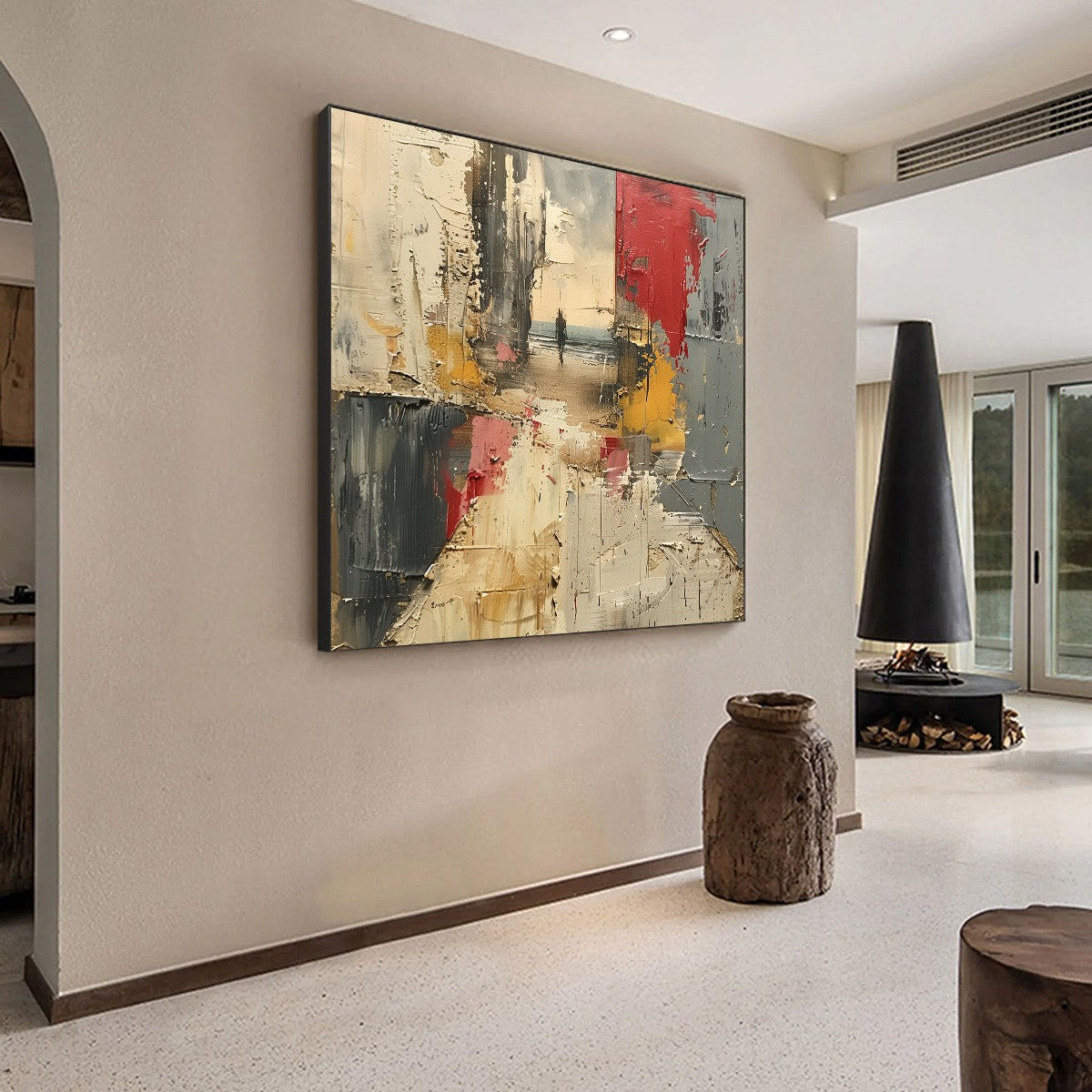 Threshold: Original Impasto Abstract Seaside Oil Painting