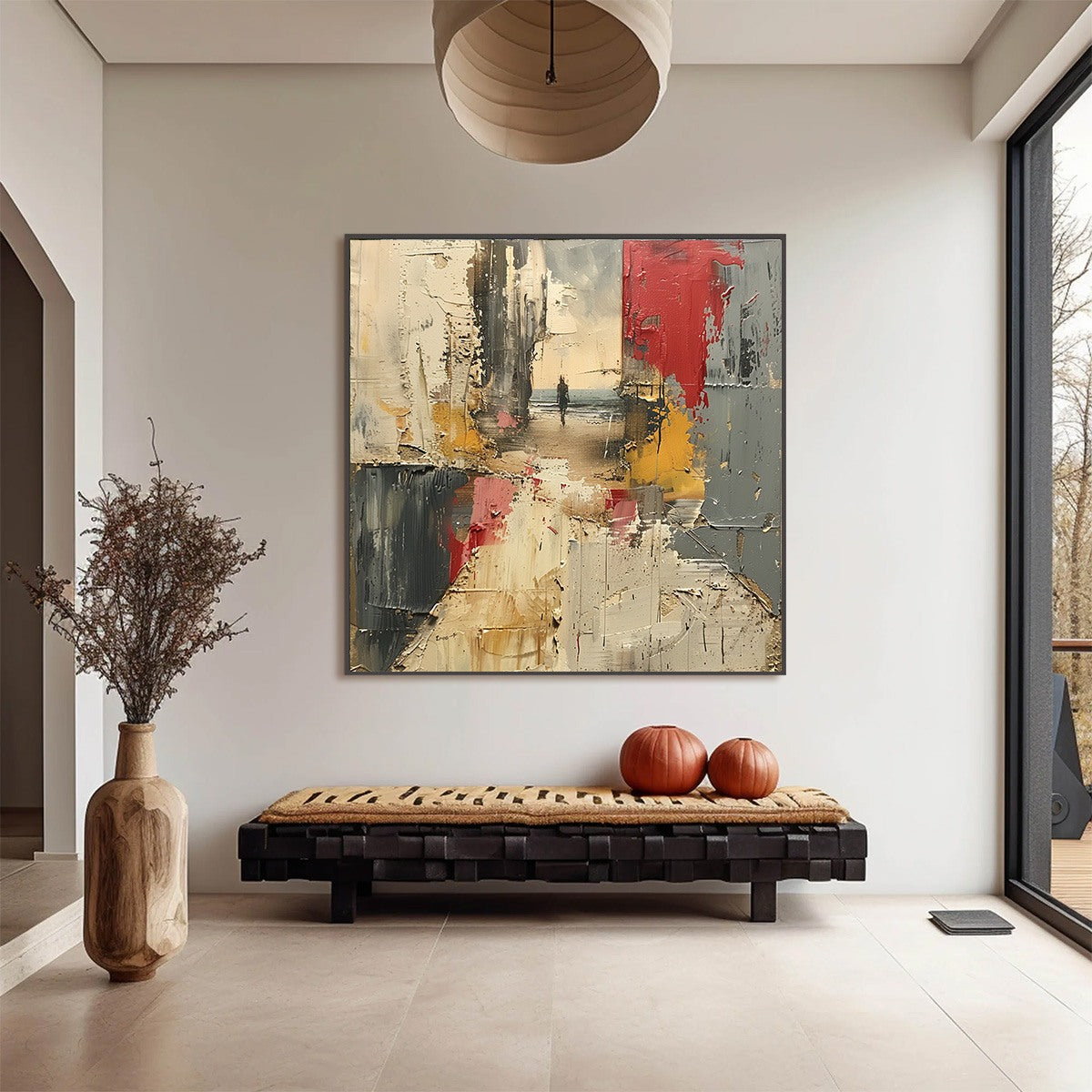 Threshold: Original Impasto Abstract Seaside Oil Painting