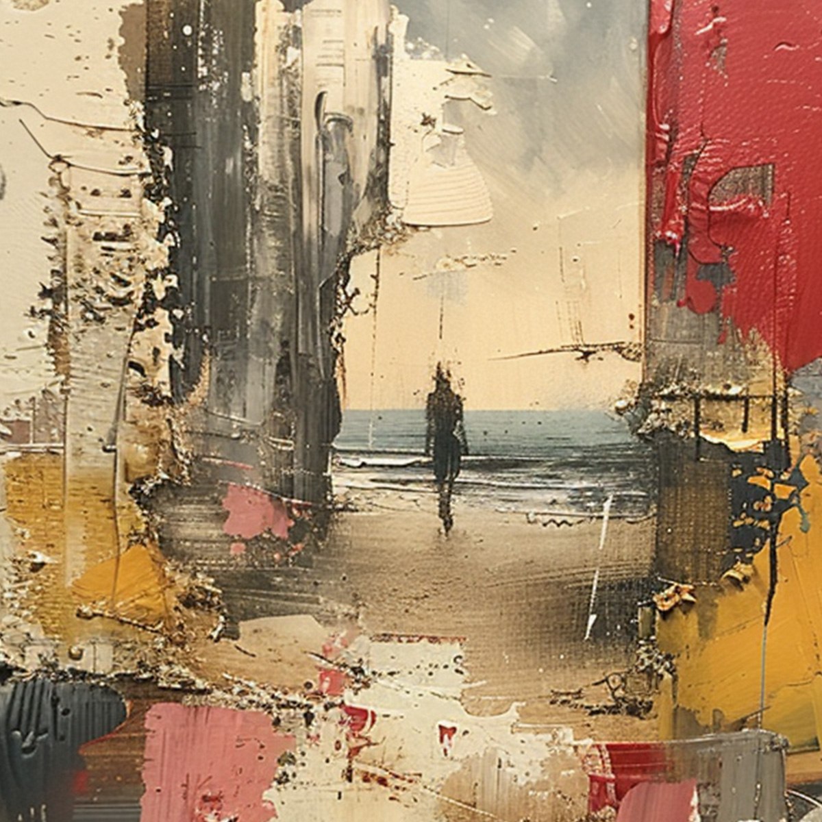 THRESHOLD: Textured Impasto Abstract Seaside Oil Painting