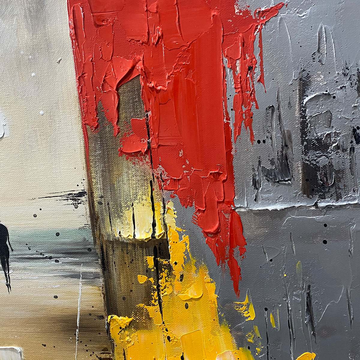 Threshold: Original Impasto Abstract Seaside Oil Painting