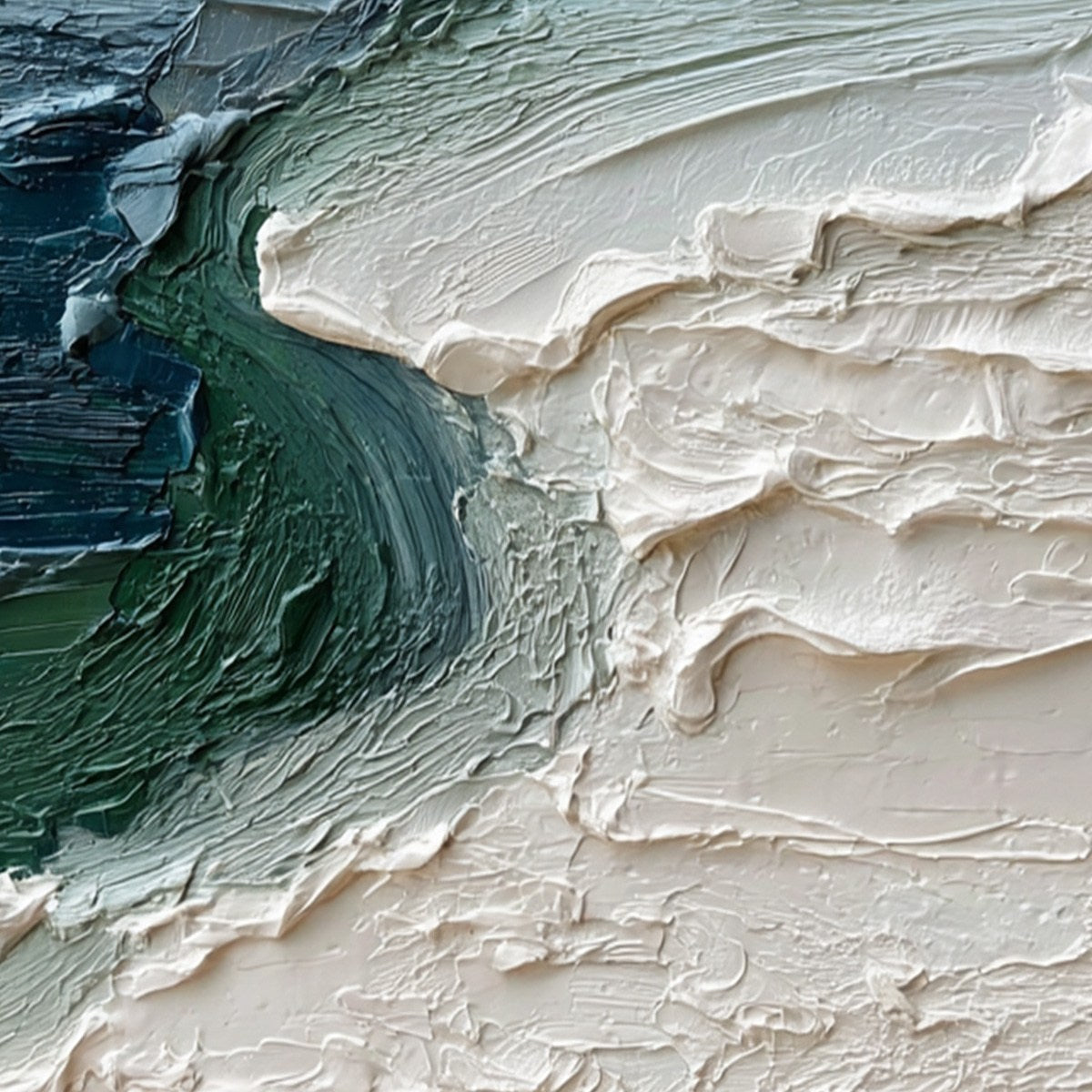 TIDAL CONVERGENCE: Textured Wabi Sabi Abstract Seascape Painting