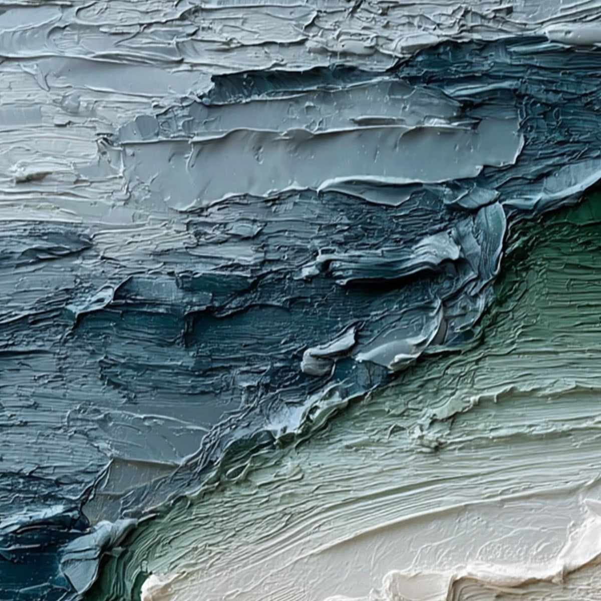 TIDAL CONVERGENCE: Textured Wabi Sabi Abstract Seascape Painting