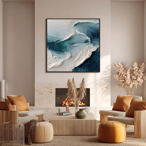 TIDAL RHYTHM: Wabi Sabi Textured Abstract Ocean Wave Painting