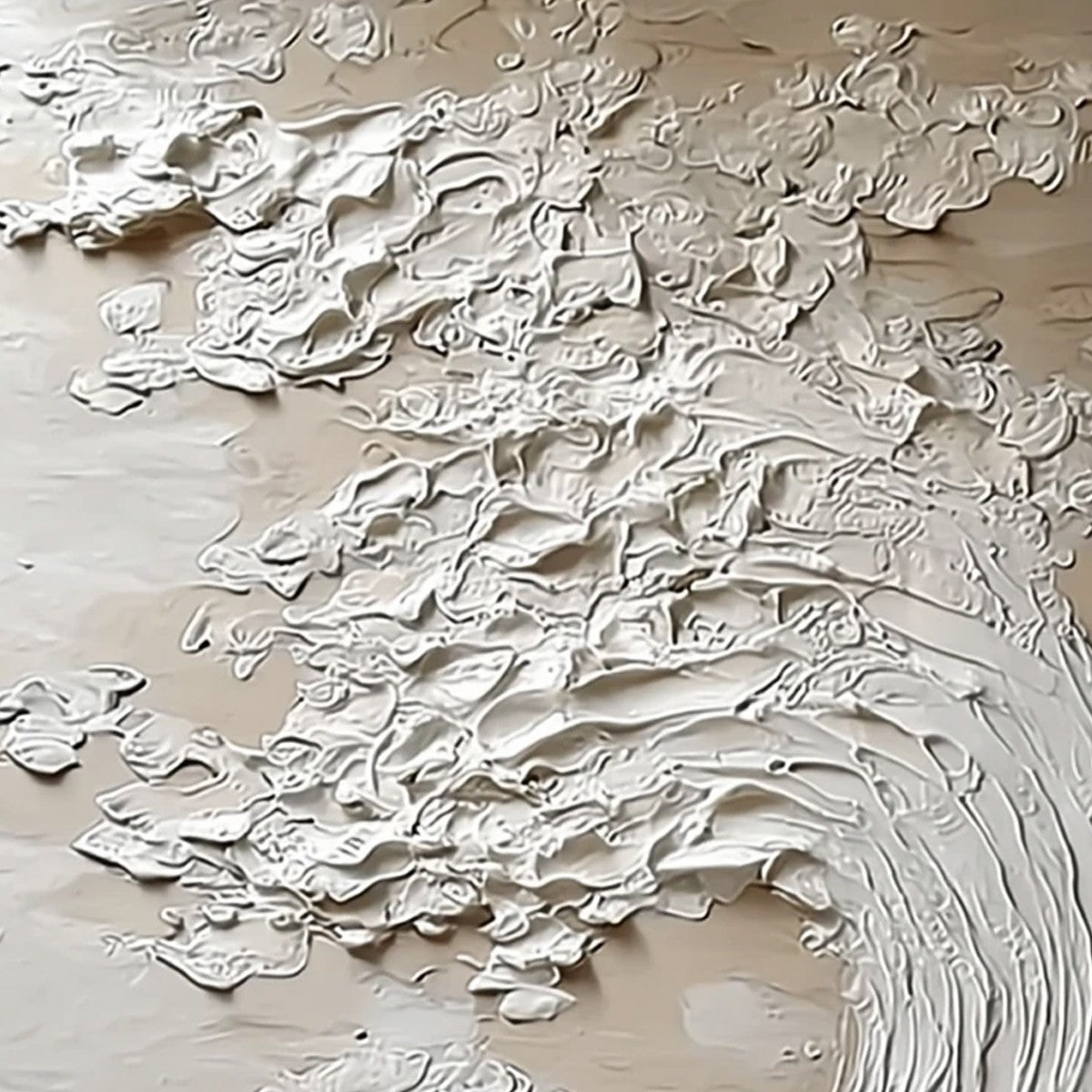 TIDAL SERENITY: Textured Wabi Sabi Ocean Wave Painting