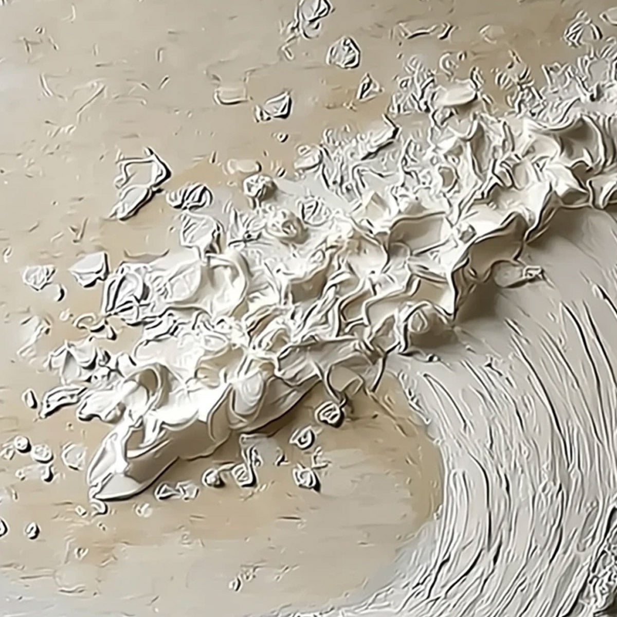 TIDAL SERENITY: Textured Wabi Sabi Ocean Wave Painting