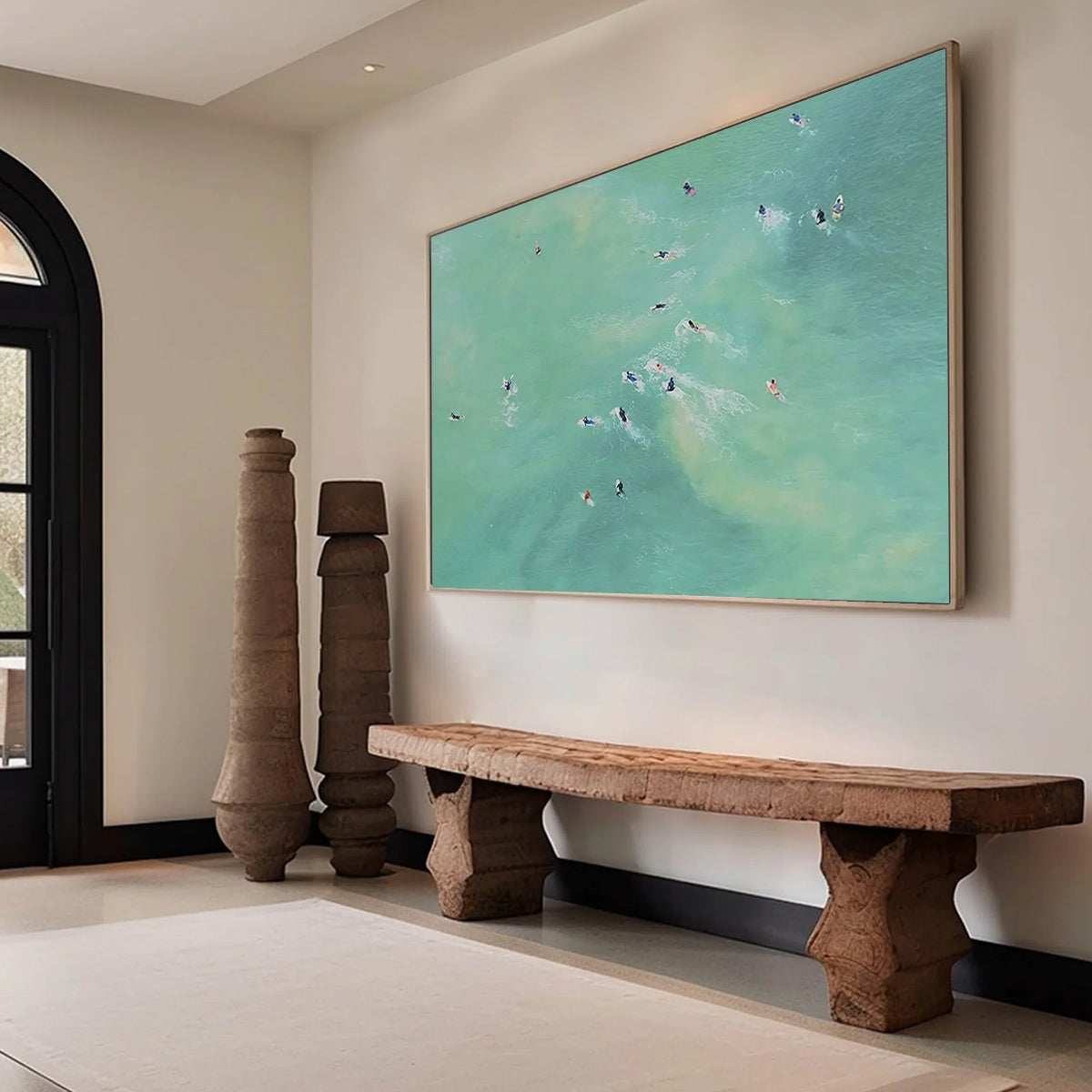 TIDAL CHASE: Aerial Surfer Sports Scene Painting