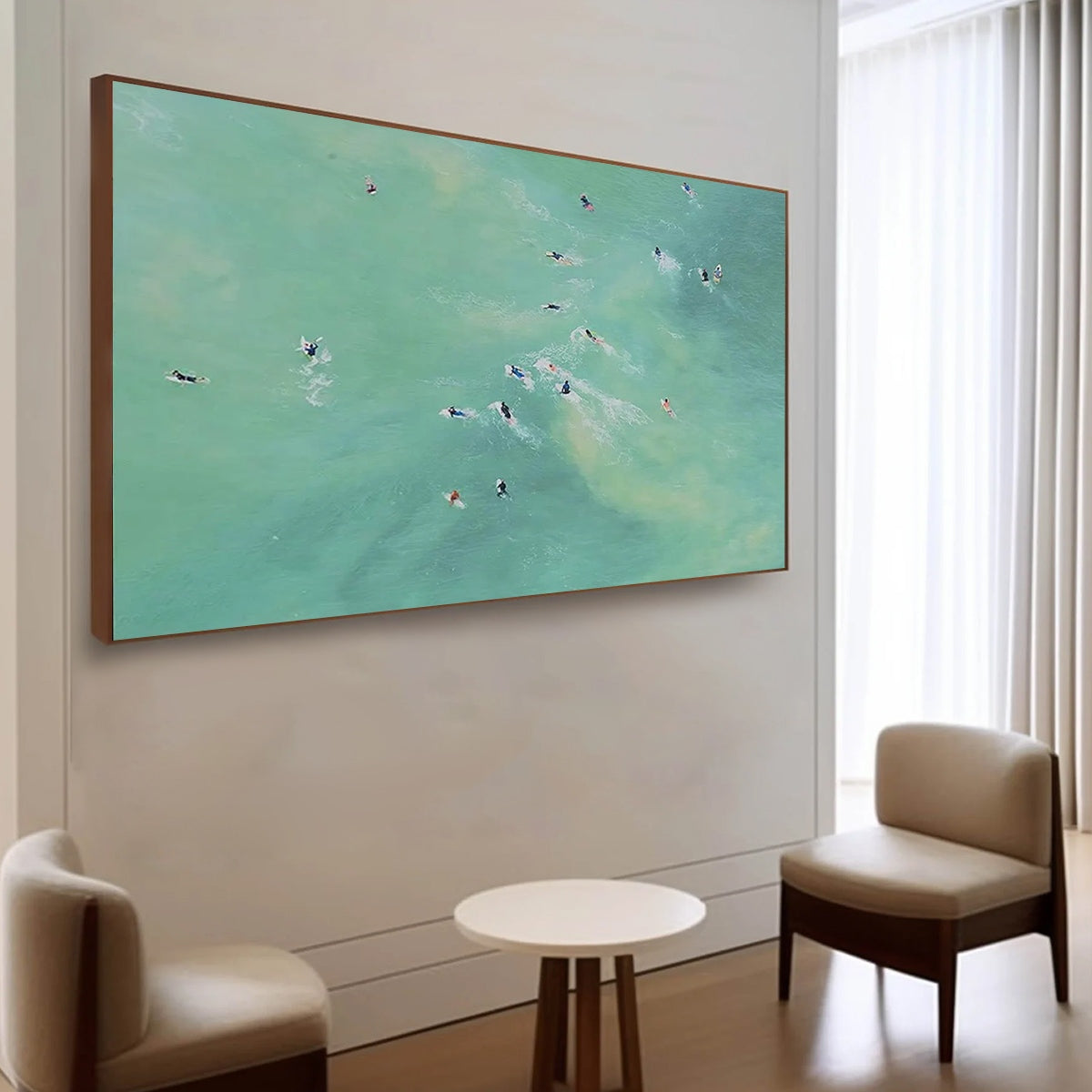 TIDAL CHASE: Aerial Surfer Sports Scene Painting