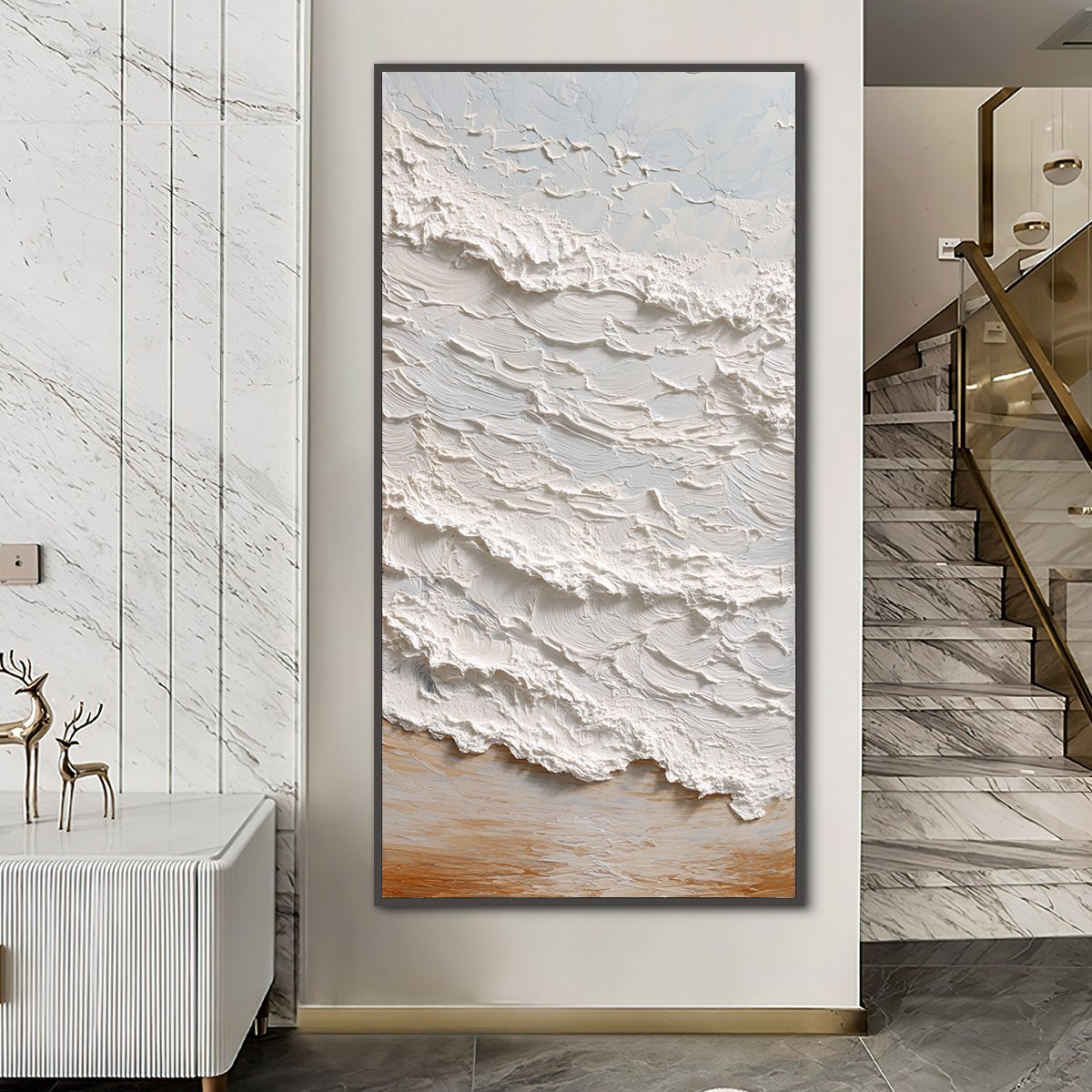 TIDAL CREST: Heavy Texture Impasto Ocean Wave Painting