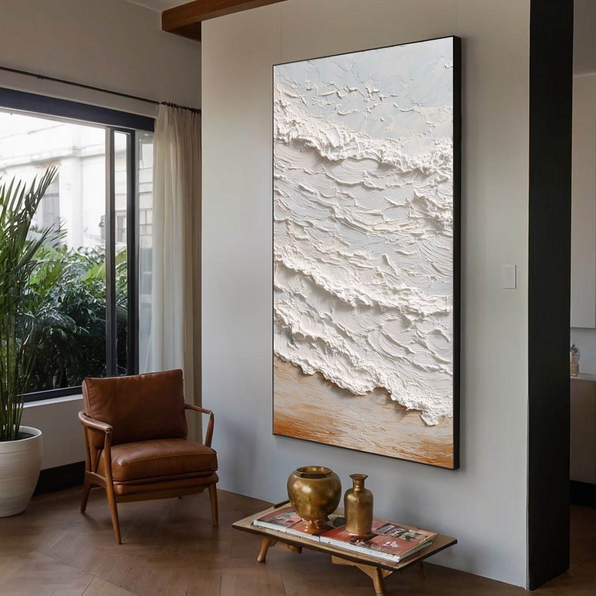 TIDAL CREST: Heavy Texture Impasto Ocean Wave Painting