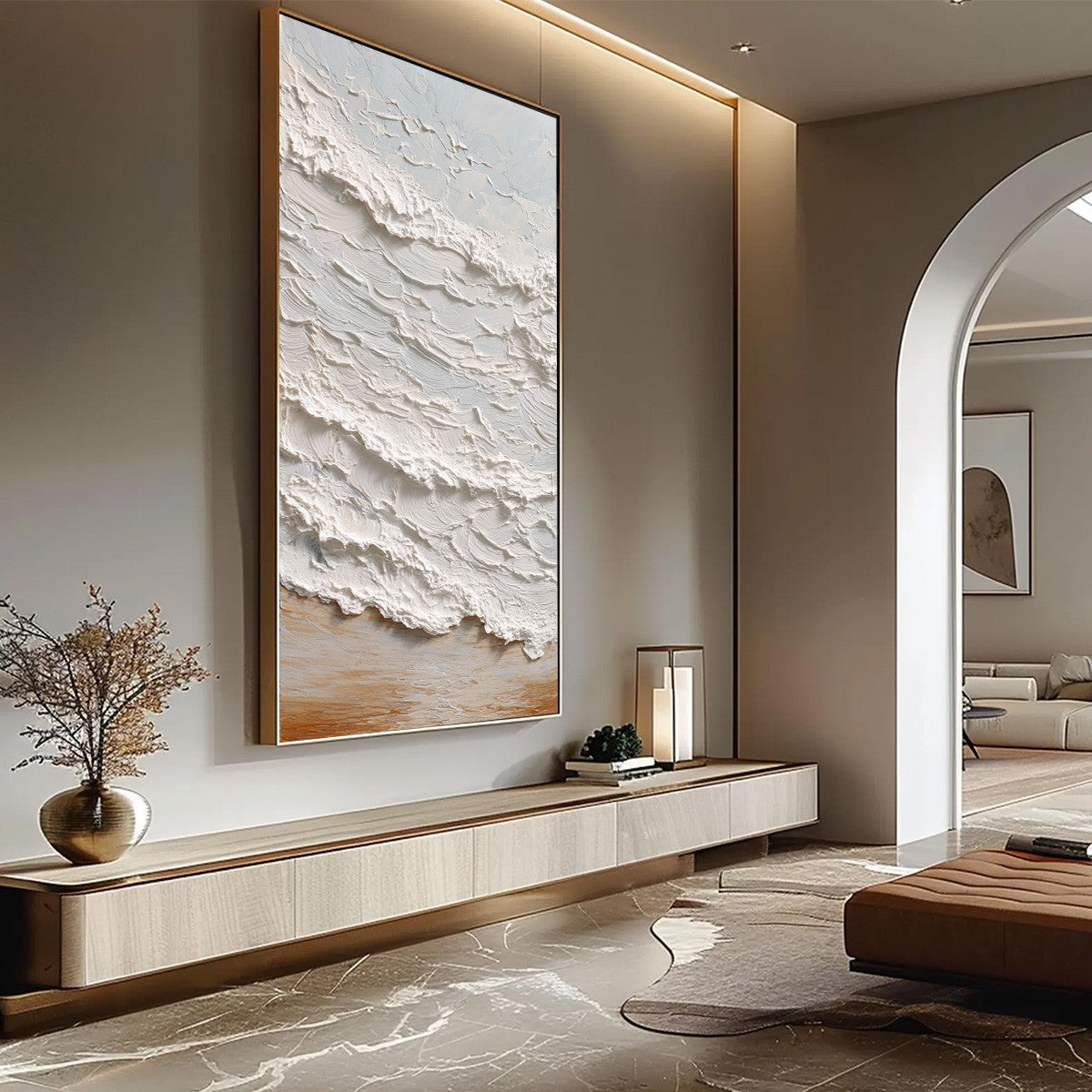 TIDAL CREST: Heavy Texture Impasto Ocean Wave Painting