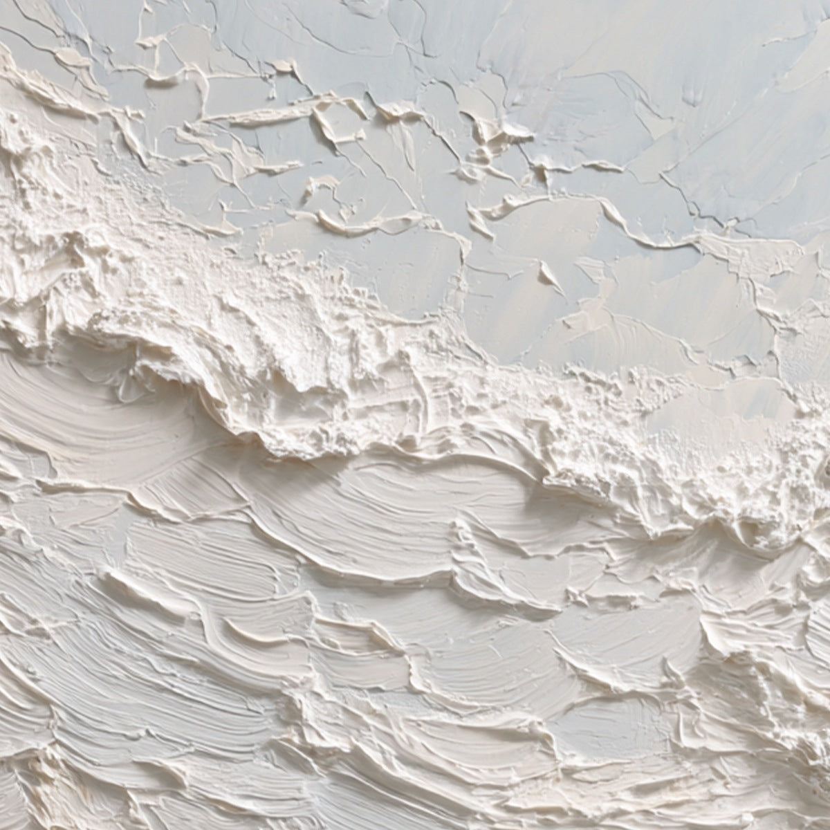 TIDAL CREST: Heavy Texture Impasto Ocean Wave Painting