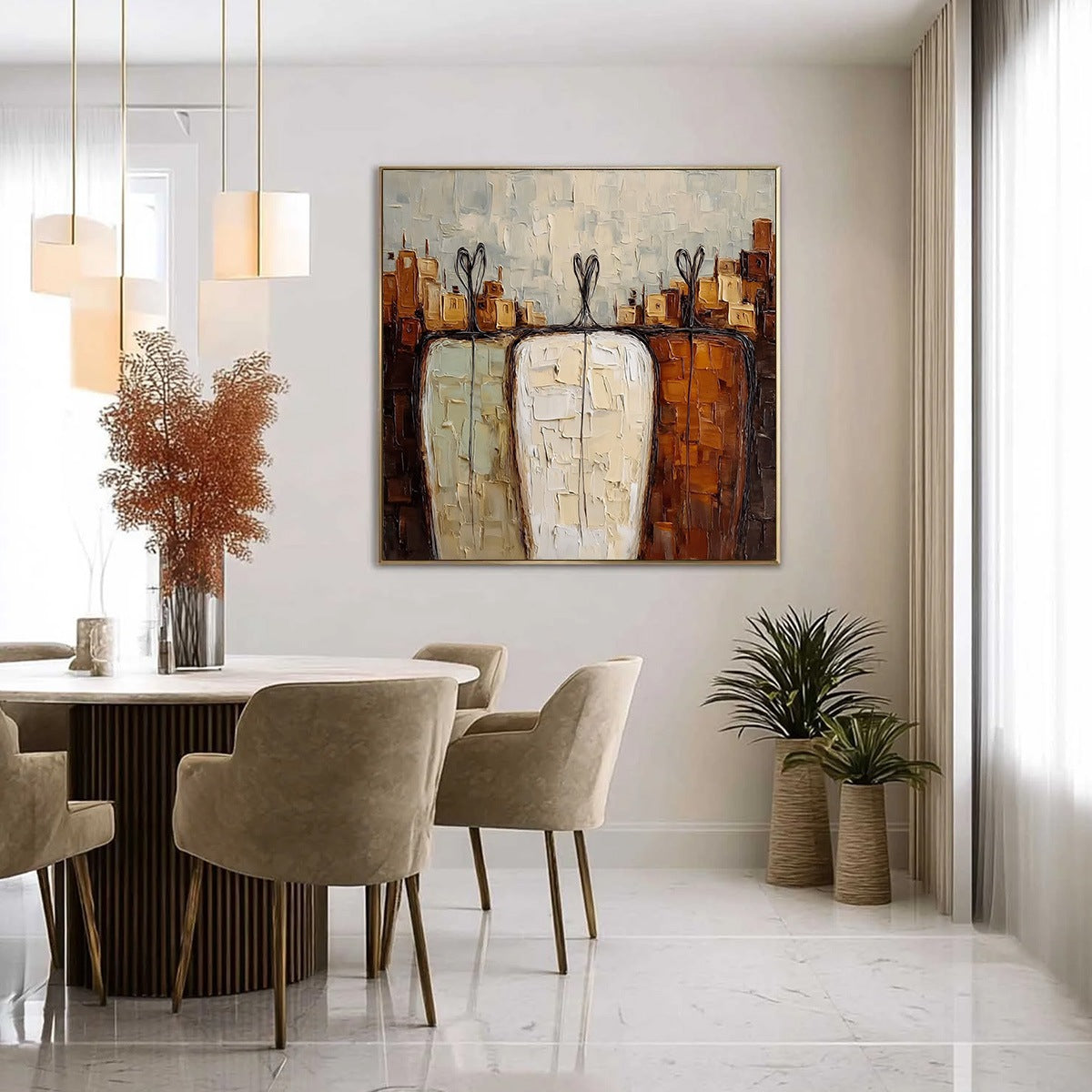 TOGETHER: Textured Impasto Abstract Figurative Painting