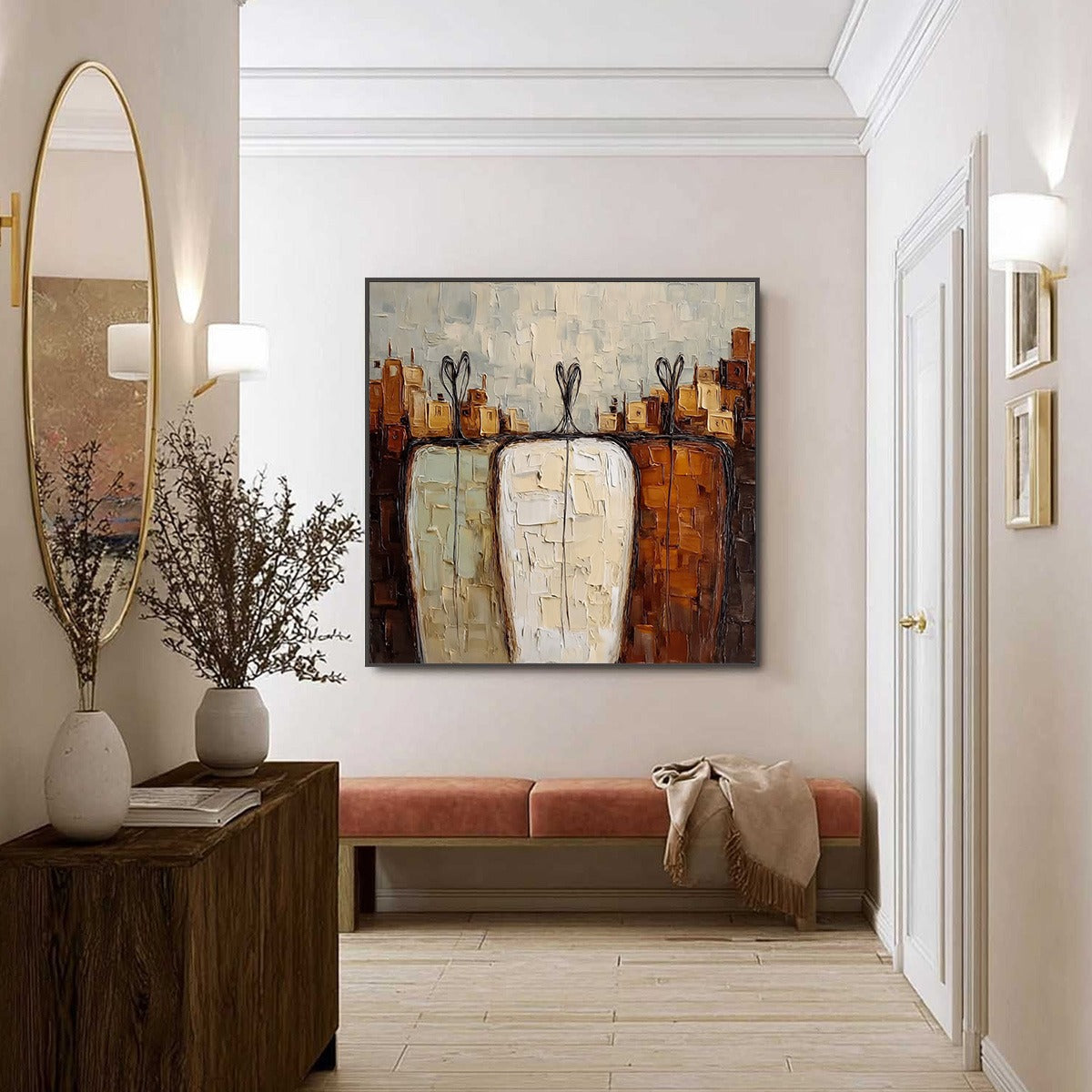TOGETHER: Textured Impasto Abstract Figurative Painting