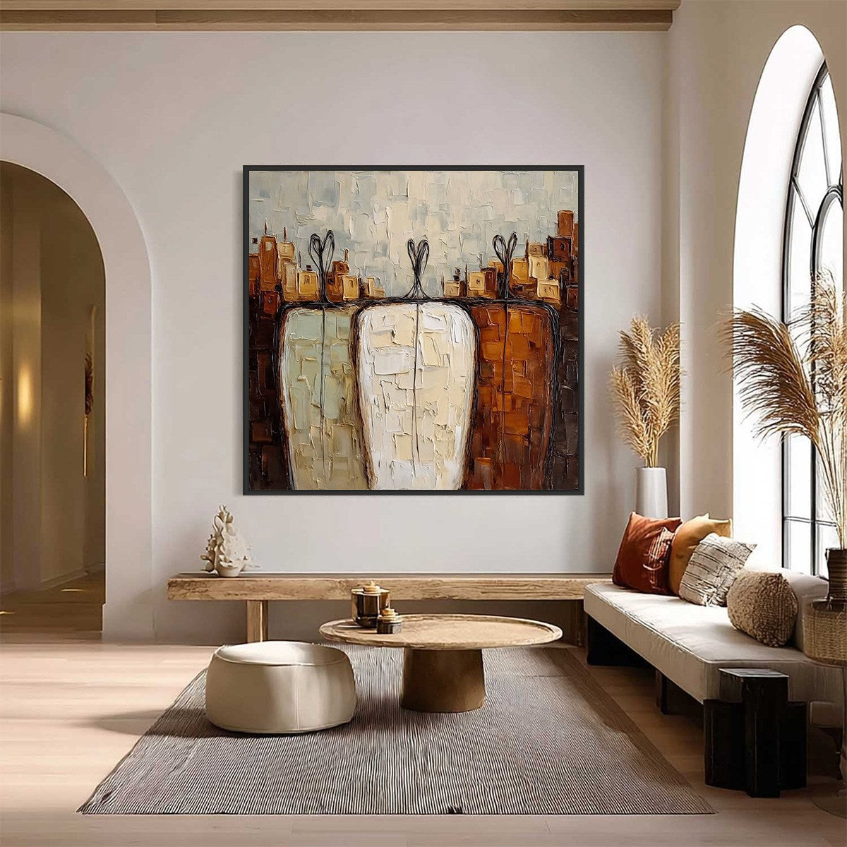 TOGETHER: Textured Impasto Abstract Figurative Painting