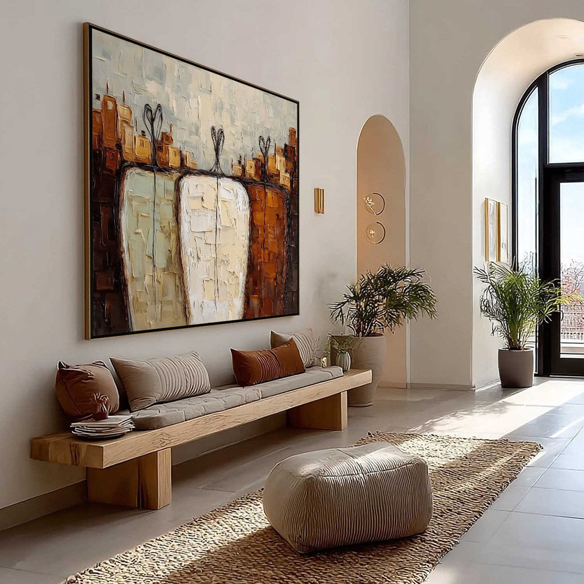 TOGETHER: Textured Impasto Abstract Figurative Painting