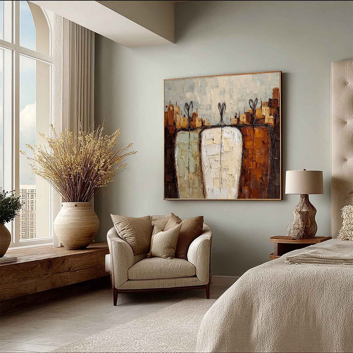 TOGETHER: Textured Impasto Abstract Figurative Painting