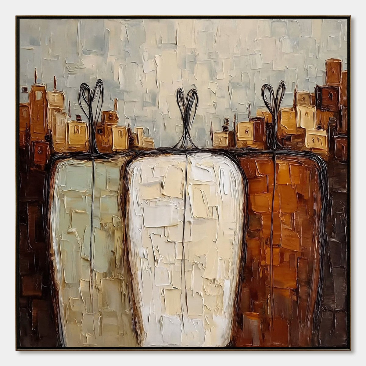 TOGETHER: Textured Impasto Abstract Figurative Painting