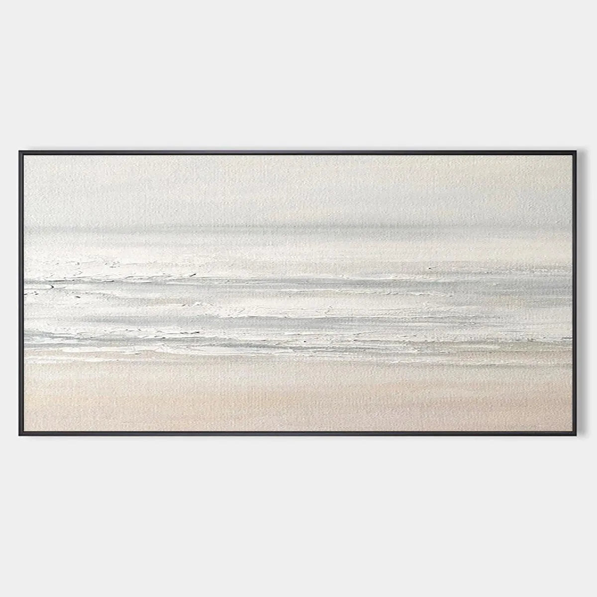 Minimalist Coastal Landscape Painting in Neutral Tones