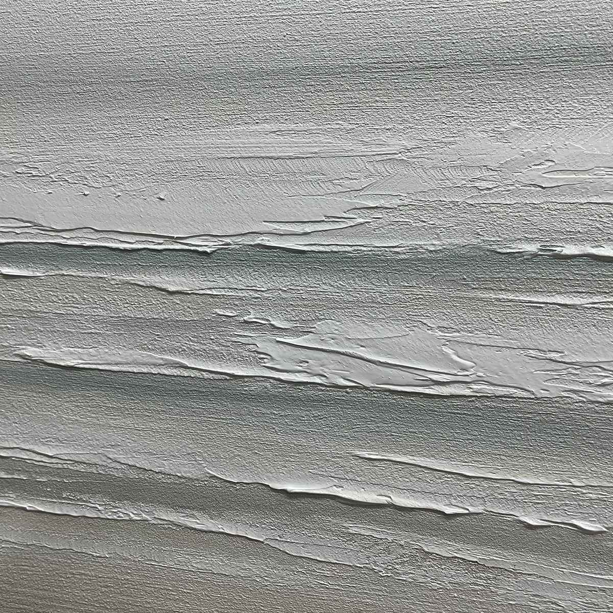 TRANQUIL COAST: Minimalist Coastal Landscape Painting in Neutral Tones