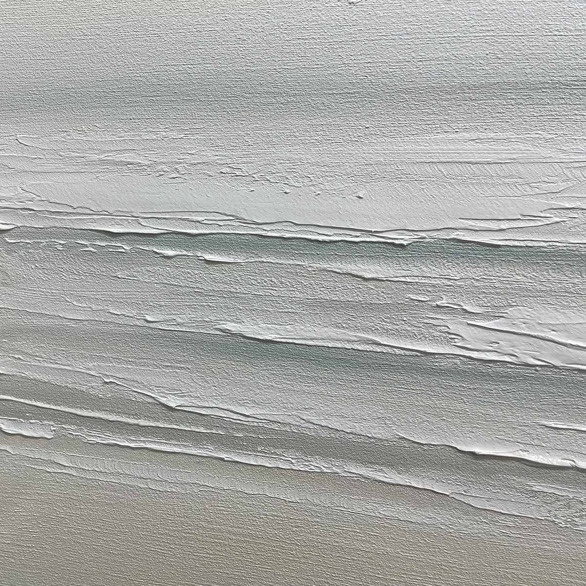 TRANQUIL COAST: Minimalist Coastal Landscape Painting in Neutral Tones