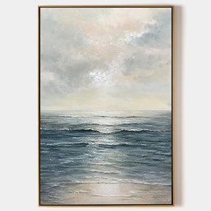 Serene Coastal Landscape Oil Painting