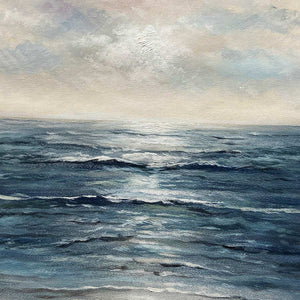 TRANQUIL SHORES: Serene Coastal Landscape Oil Painting