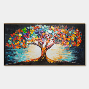 Ready to Ship | TREE OF LIFE: Textured Impasto Colorful Tree Oil Painting