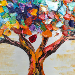 Ready to Ship | TREE OF LIFE: Textured Impasto Colorful Tree Oil Painting