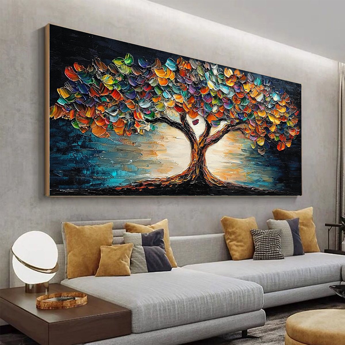 Tree of Life: Original Textured Impasto Colorful Tree Oil Painting