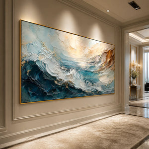 TURQUOISE RUSH: Turquoise Ocean Wave Painting